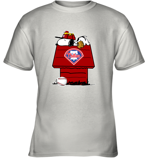 Philadelphia Phillies Snoopy And Woodstock Resting Together MLB Youth T-Shirt