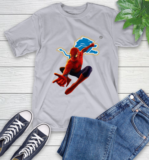 NFL Spider Man Avengers Endgame Football Detroit Lions T-Shirt 7 NFL Spider Man Avengers Endgame Football Detroit Lions T-Shirt - Image 7
