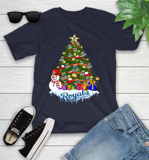 Kansas City Royals Merry Christmas MLB Baseball Sports Youth T-Shirt 3