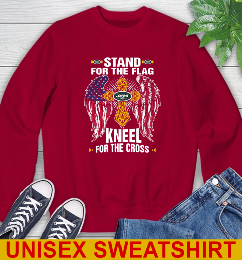 NFL Football New York Jets Stand For Flag Kneel For The Cross Shirt Sweatshirt 9