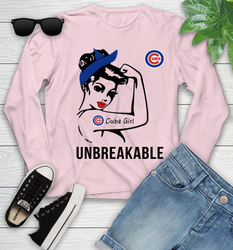 MLB Chicago Cubs Girl Unbreakable Baseball Sports Youth Long Sleeve 7