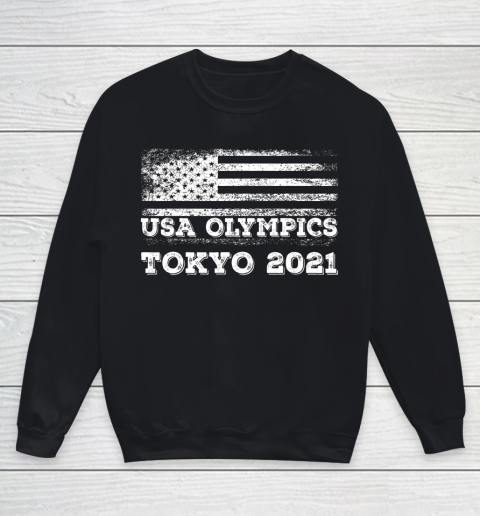 American Flag For US Team Tokyo Olympic 2021 USA Team Shirt Youth Sweatshirt
