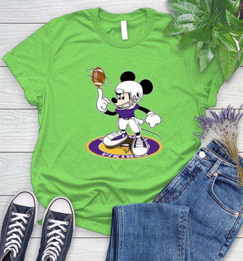 NFL Football Minnesota Vikings Cheerful Mickey Disney Shirt Women's T-Shirt 10