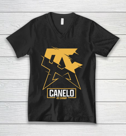 Team Canelo Gold 4x Champion V-Neck T-Shirt