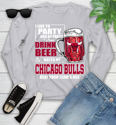 NBA Drink Beer and Watch My Chicago Bulls Beat Your Team's Ass Basketball Youth Long Sleeve 5