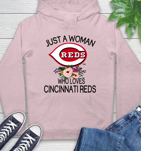 MLB Just A Woman Who Loves Cincinnati Reds Baseball Sports Hoodie 7
