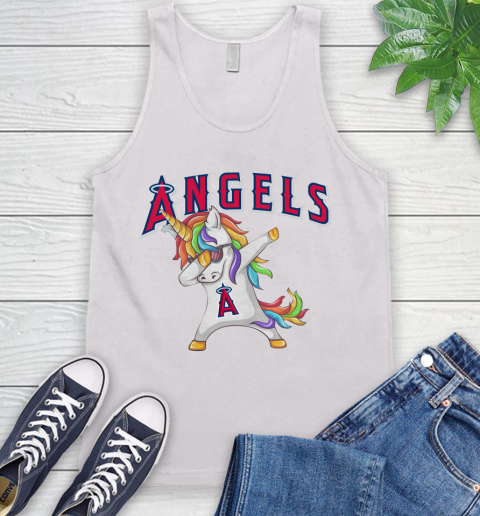 Los Angeles Angels MLB Baseball Funny Unicorn Dabbing Sports Tank Top