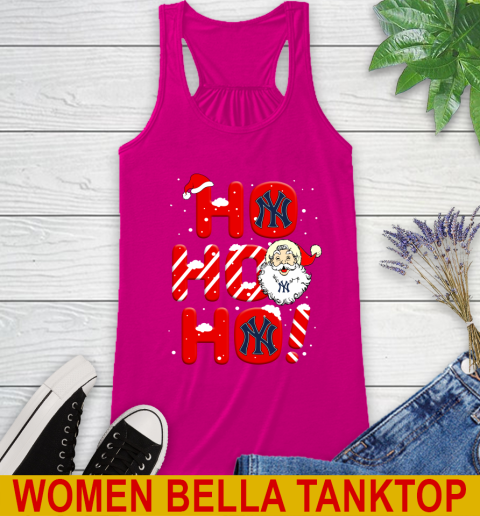 New York Yankees MLB Baseball Ho Ho Ho Santa Claus Merry Christmas Shirt Racerback Tank 6