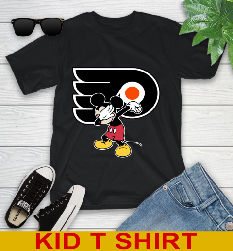 Philadelphia Flyers NHL Hockey Dabbing Mickey Disney Sports Youth T-Shirt 2