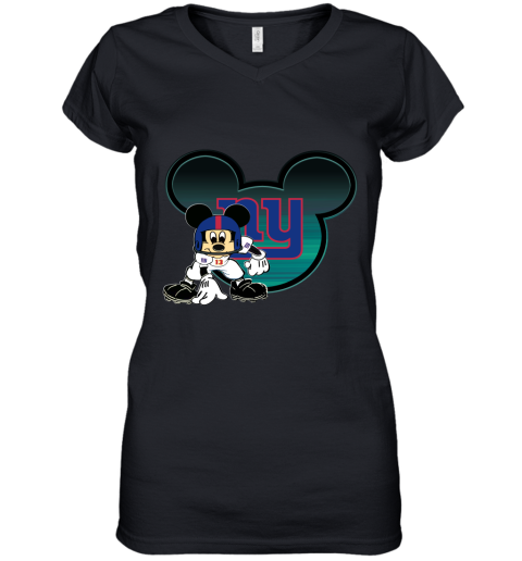 NFL New York Giants Mickey Mouse Disney Football T Shirt rrY8GZoJq7Q women v neck t shirt 39 95 151514 front black