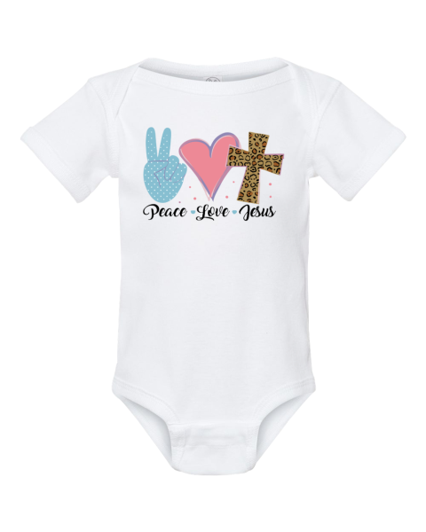 I Love Jesus - Peace LOve Jesus Infant Bodysuit