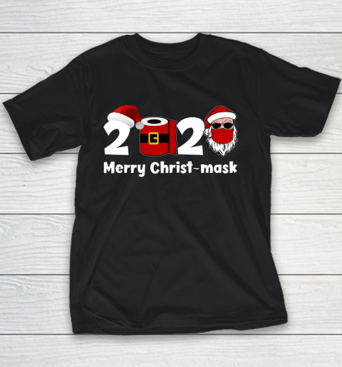 Merry Quarantine Christmas 2020 T shirt Santa Face Mask Gift Youth T-Shirt