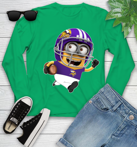 NFL Minnesota Vikings Minions Disney Football Sports Youth Long Sleeve 6