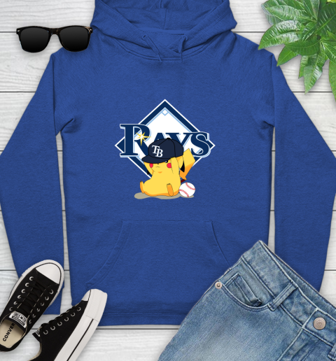 MLB Pikachu Baseball Sports Tampa Bay Rays Youth Hoodie 9