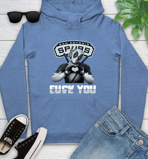 NBA San Antonio Spurs Deadpool Love You Fuck You Basketball Sports Youth Hoodie 13
