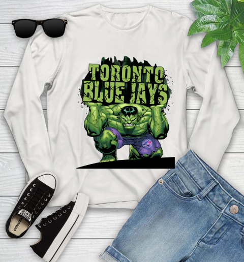 Toronto Blue Jays MLB Baseball Incredible Hulk Marvel Avengers Sports Youth Long Sleeve 12