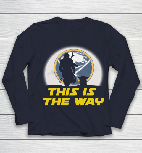 Buffalo Sabres NHL Ice Hockey Star Wars Yoda And Mandalorian This Is The Way Youth Long Sleeve 2