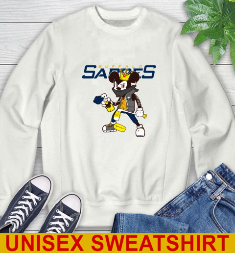 Buffalo Sabres NHL Hockey Mickey Peace Sign Sports Sweatshirt