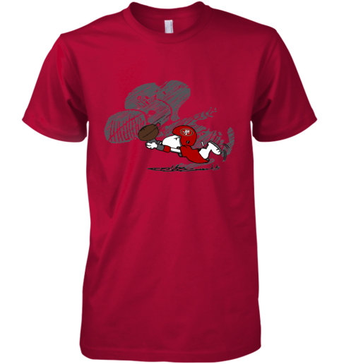 San Fracisco 49ers Snoopy Plays The Football Game Premium Men's T-Shirt