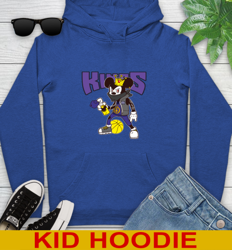 Sacramento Kings NBA Basketball Mickey Peace Sign Sports Youth Hoodie 10