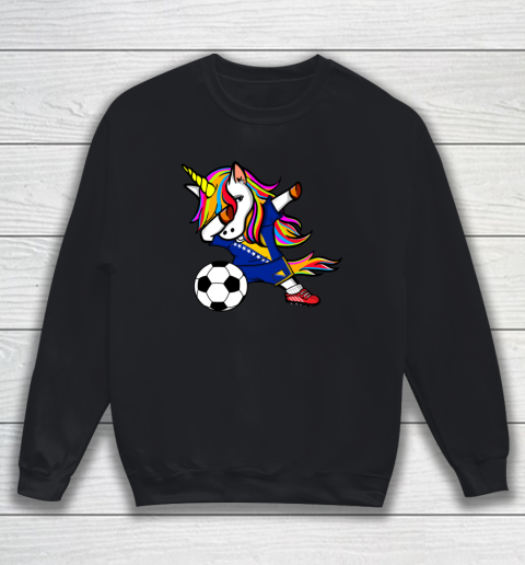 Dabbing Unicorn Bosnia and Herzegovina Football Flag Soccer Sweatshirt