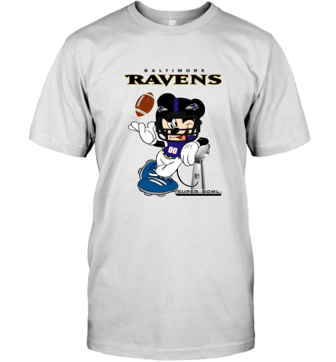 NFL Baltimore Ravens Mickey Mouse Disney Super Bowl Football T Shirt