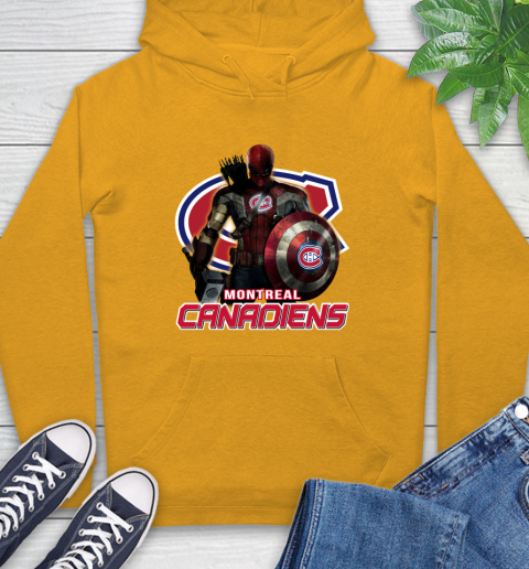 NHL Captain America Thor Spider Man Hawkeye Avengers Endgame Hockey Montreal Canadiens Hoodie 3