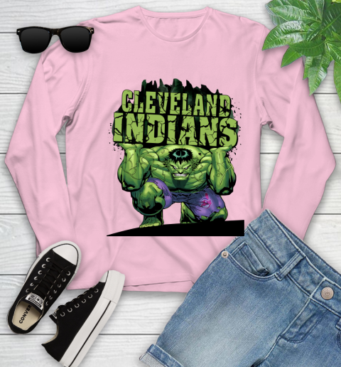 Cleveland Indians MLB Baseball Incredible Hulk Marvel Avengers Sports Youth Long Sleeve 10