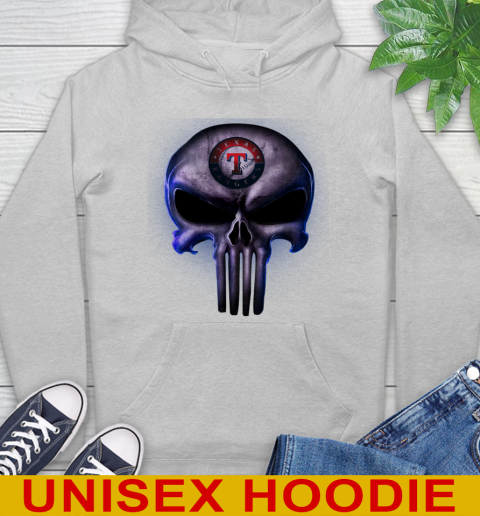 Texas Rangers MLB Baseball Punisher Skull Sports Hoodie - Image 7