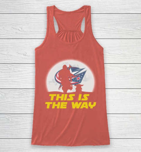 Columbus Blue Jackets NHL Ice Hockey Star Wars Yoda And Mandalorian This Is The Way Racerback Tank 3