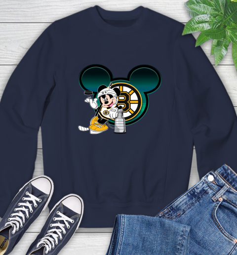 NHL Boston Bruins Stanley Cup Mickey Mouse Disney Hockey T Shirt Sweatshirt 3