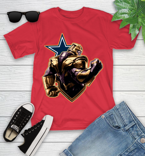 NFL Thanos Avengers Endgame Football Sports Dallas Cowboys Youth T-Shirt 10
