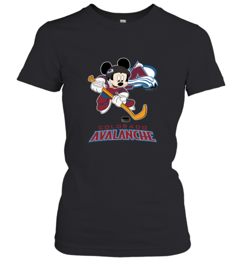 NHL Hockey Mickey Mouse Team Colorado Avanlanche Women's T-Shirt