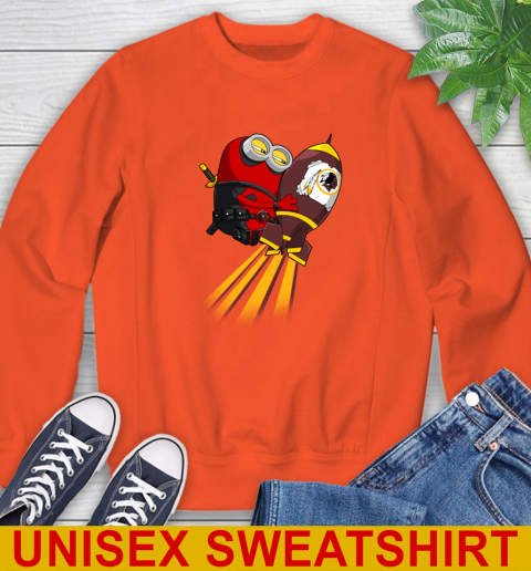 NFL Football Washington Redskins Deadpool Minion Marvel Shirt Sweatshirt 3