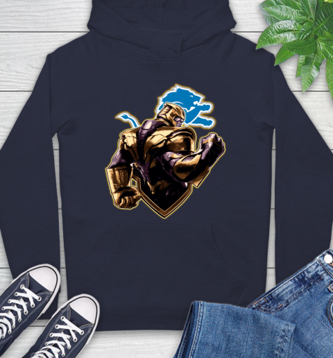 NFL Thanos Avengers Endgame Football Sports Detroit Lions Hoodie 4