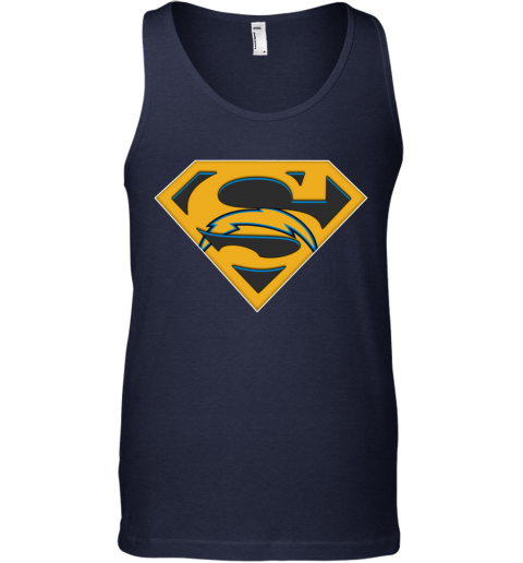 NFL Los Angeles Chargers LOGO Superman tjij nfl los angeles chargers logo superman unisex tank 17 front navy