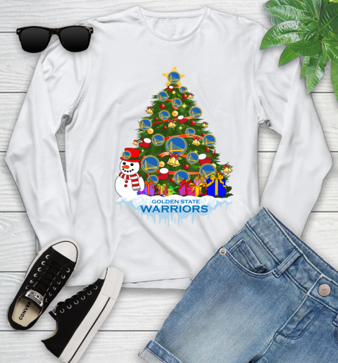 Golden State Warriors Merry Christmas NBA Basketball Sports Youth Long Sleeve