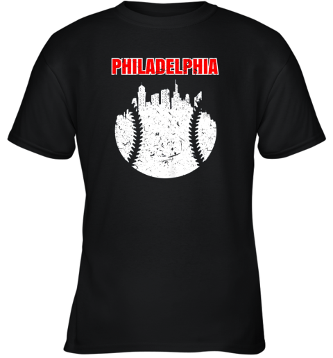 Vintage Philadelphia Cityscape Baseball Retro Youth T-Shirt