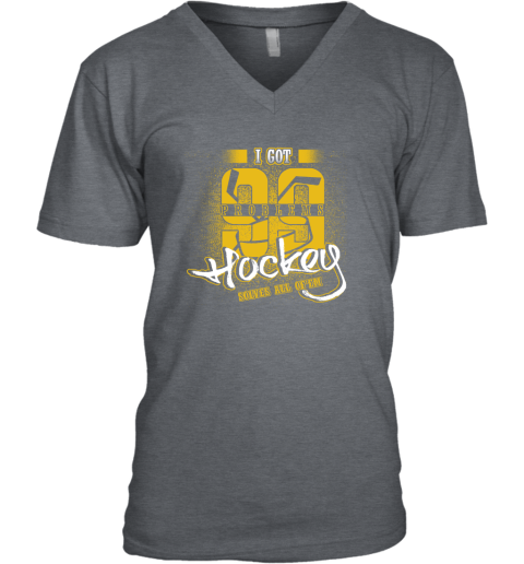 I Got 99 Problems Hockey Solves All Of'em V-Neck T-Shirt 4 I Got 99 Problems Hockey Solves All Of'em V-Neck T-Shirt - Image 4