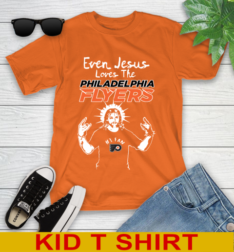 Philadelphia Flyers NHL Hockey Even Jesus Loves The Flyers Shirt Youth T-Shirt 8