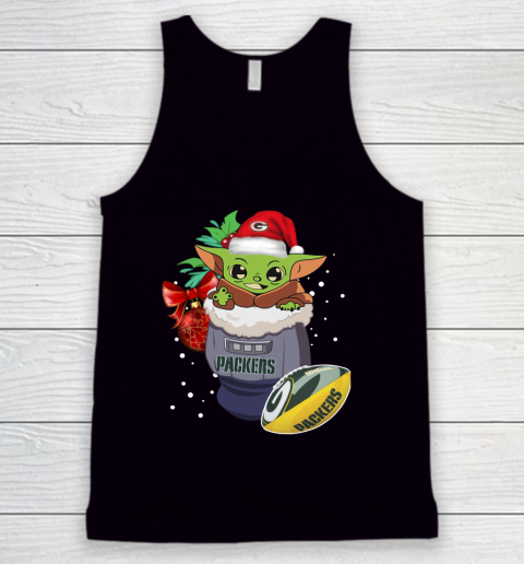 Green Bay Packers Christmas Baby Yoda Star Wars Funny Happy NFL Tank Top