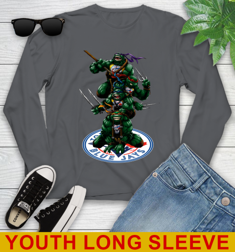 MLB Baseball Toronto Blue Jays Teenage Mutant Ninja Turtles Shirt Youth Long Sleeve 9
