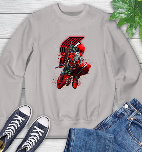NBA Deadpool Marvel Comics Sports Basketball Portland Trail Blazers Sweatshirt 12