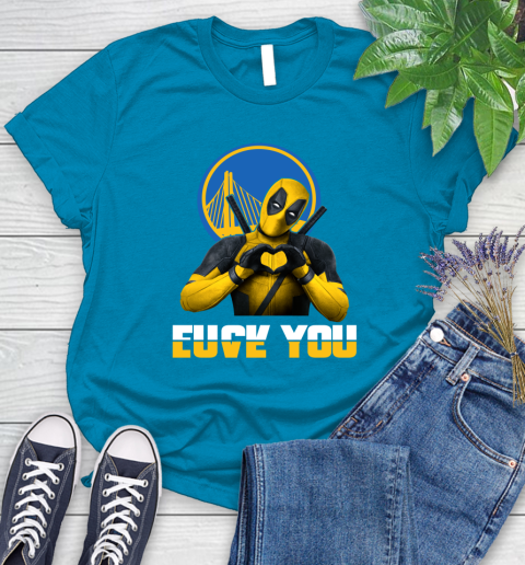 NBA Golden State Warriors Deadpool Love You Fuck You Basketball Sports Women's T-Shirt 10