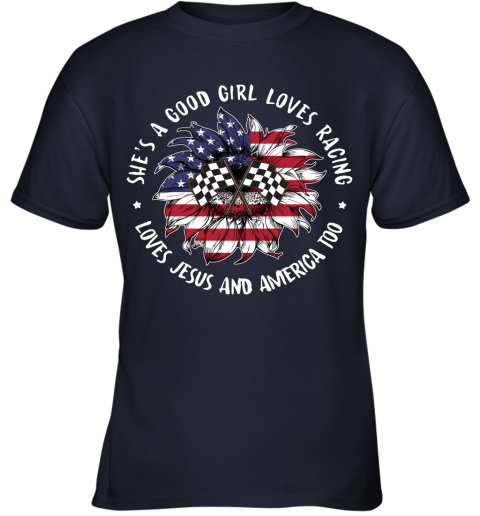 Good Girl Loves Racing Youth T-Shirt