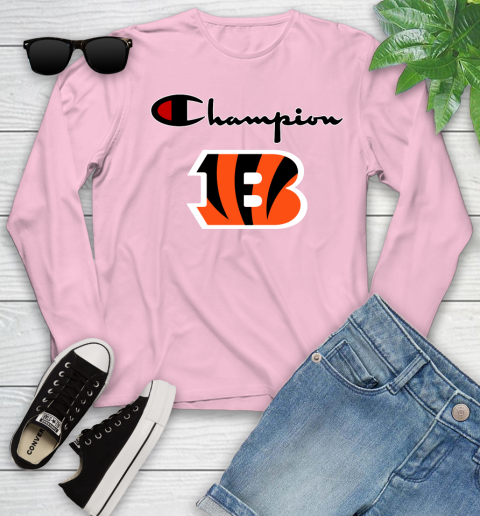 NFL Football Cincinnati Bengals Champion Shirt Youth Long Sleeve 8