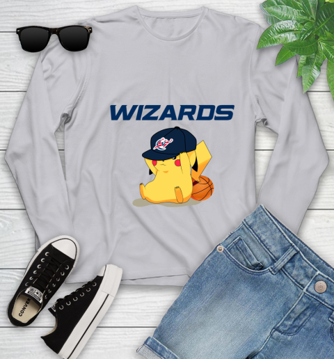 NBA Pikachu Basketball Sports Washington Wizards Youth Long Sleeve 5