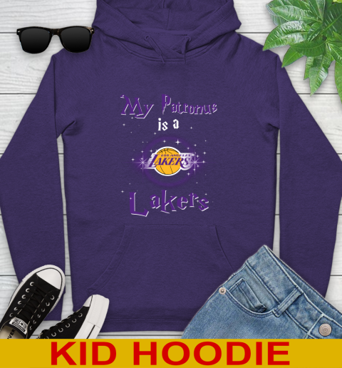 NBA Basketball Harry Potter My Patronus Is A Los Angeles Lakers Youth Hoodie - Image 6