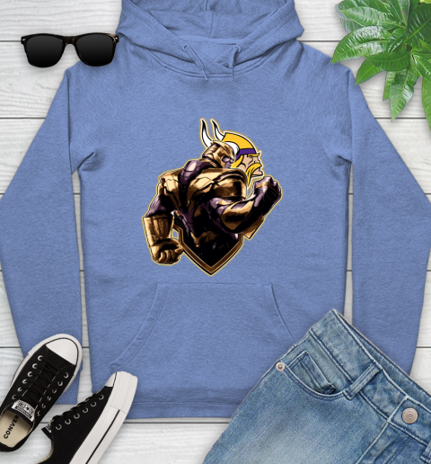 NFL Thanos Avengers Endgame Football Sports Minnesota Vikings Youth Hoodie 12