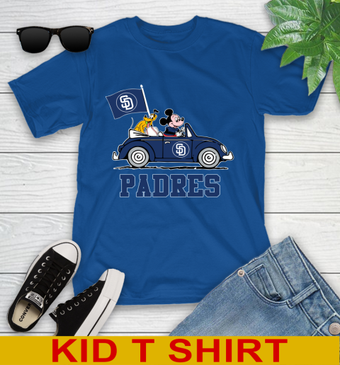 MLB Baseball San Diego Padres Pluto Mickey Driving Disney Shirt Youth T-Shirt 9